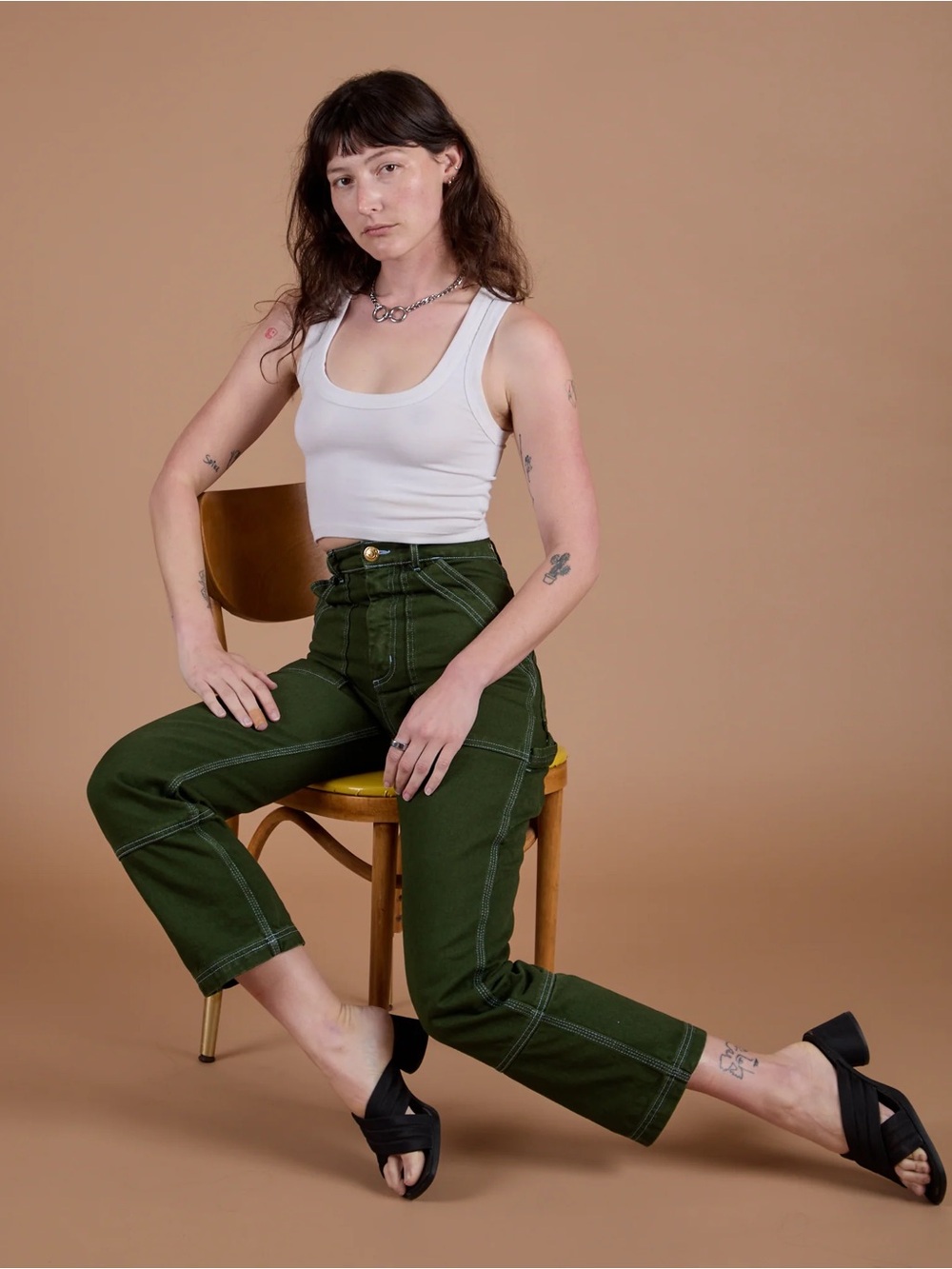 Big Bud Press Carpenter Pants XS Petite Olive Green